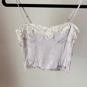 Lace Trim Bustier Crop Top
